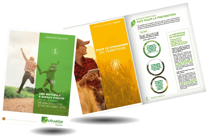 couverture et intérieur du rapport Fondation Mutualia