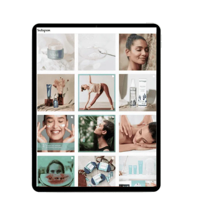 tablette affichant un mur de publication instagram