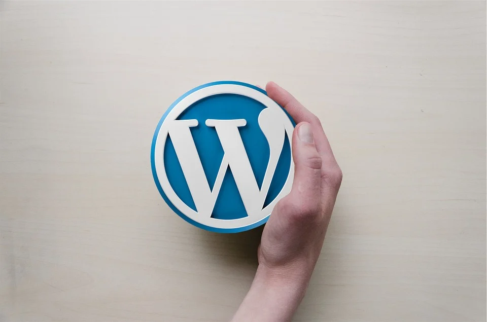 logo wordpress dans une main